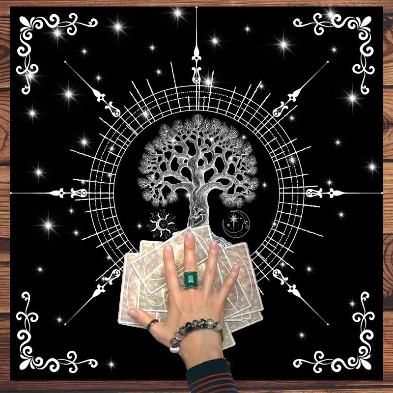 Tarotkartentuch Tarot-Lesetuch Mondblumen-Altar-Kartentisch Tuch für Hexerei Astrologie Tischdecke Unterlage Divinationszubehör