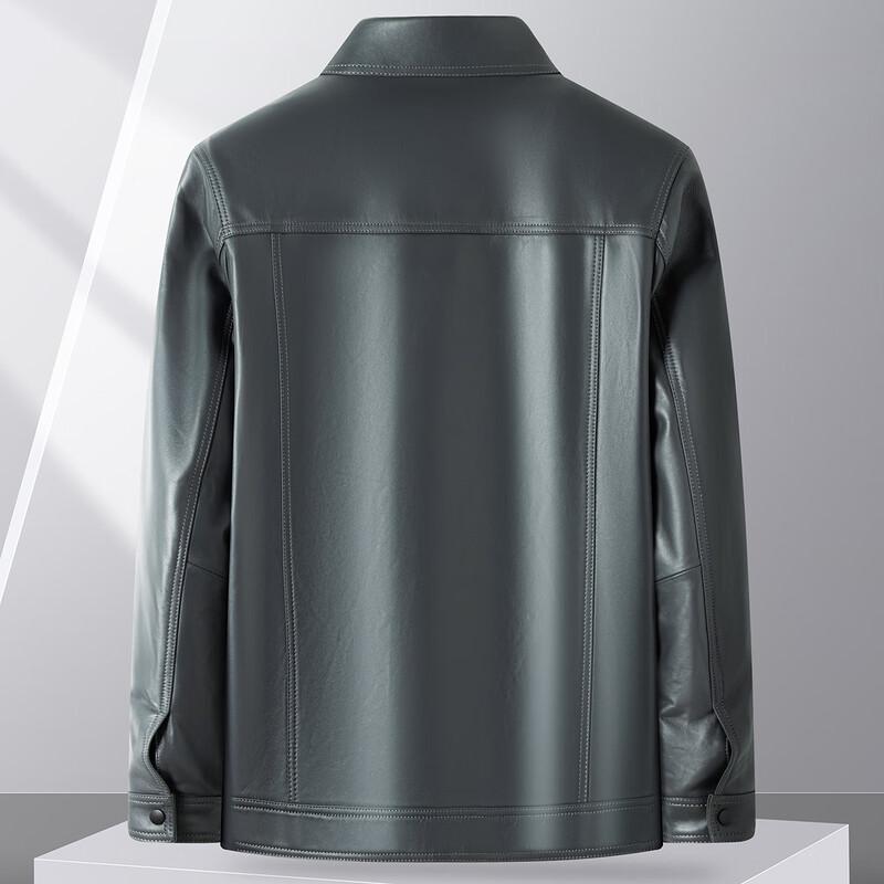 FAPAI Men's Sheepskin Lapel Leather Jacket