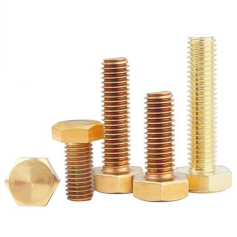 1-30pcs Brass Hex Screws M3 M4 M5 M6 M8 M10 M12 Length 6mm-100mm Metric Thread External Hexagonal External Copper Bolts