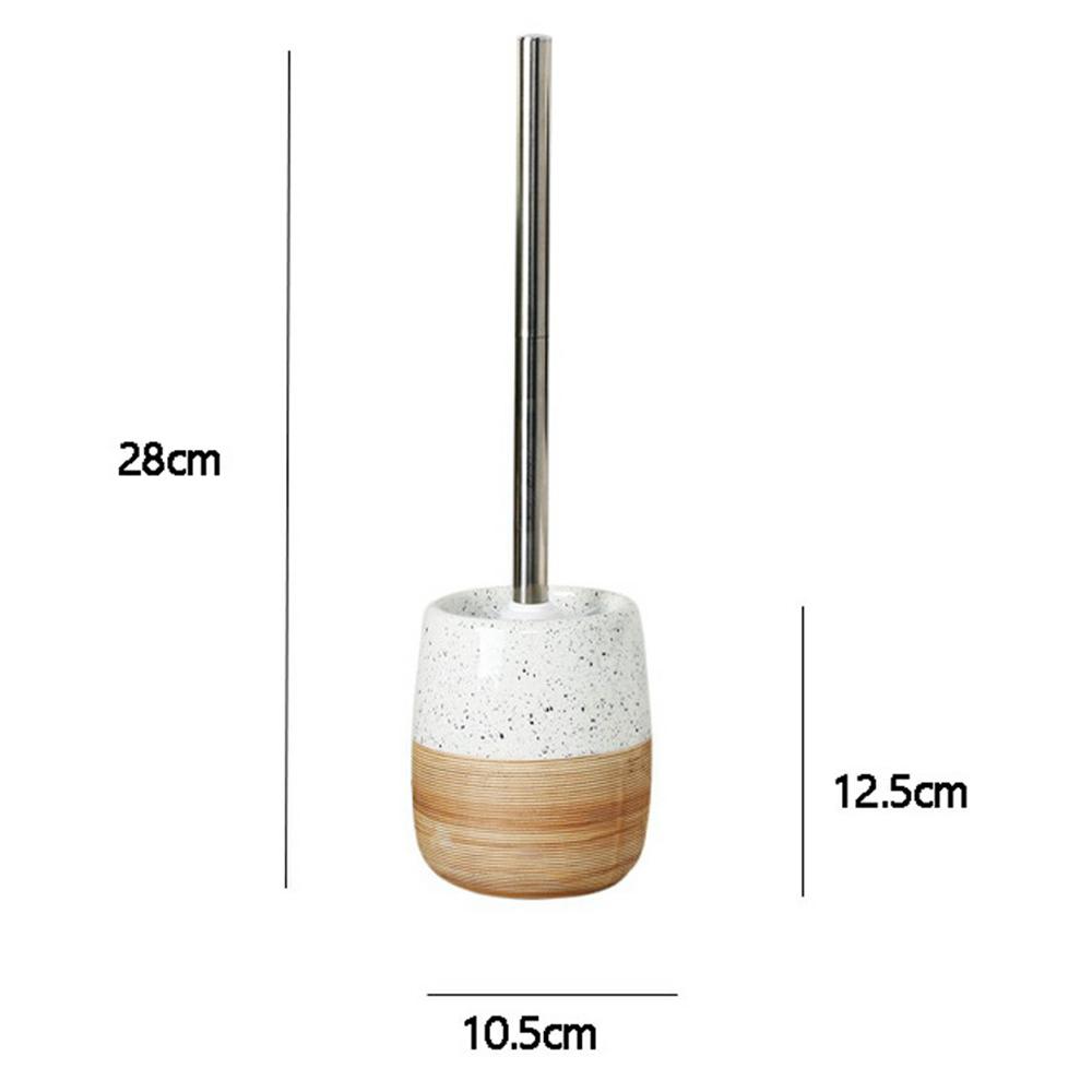 Long Handle Toilet Brush Bathroom Cleaning Tool with Ceramic Base Holder