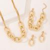 Chunky Chain Jewelry Set Women Minimalist Punk Hip Hop Necklace Earring Bracelet Combo In Gold