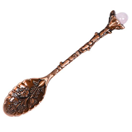 Crystal Coffee Scoop Vintage Carved Stirring Spoon Irregular Polished Stone Dessert Spoon