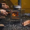 Thous Winds Compact and Lightweight Titanium Wood Stove, Foldable for Camping, Outdoors, Tents, BBQ, Cooking, Fireplace, with Chimney and Storage Bag