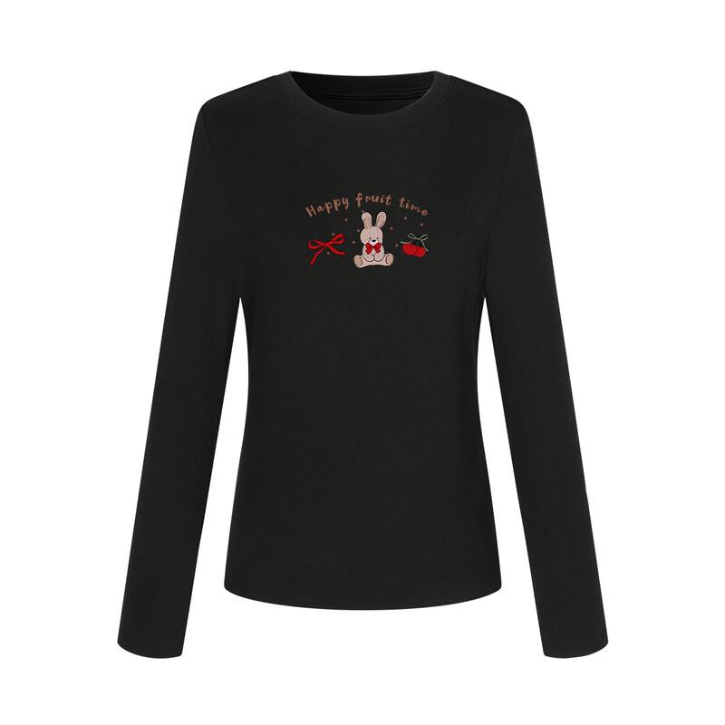 FivePlus Women's Slim Fit Sweet Animal Print Long Sleeve T-Shirt