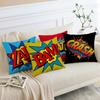 Set of 4 Super Hero Comic Throw Pillow Covers 18x18 Inch, Colorful Pop Art Decorative Cushion Covers with Splat Bam Zap Crash Designs for Sofa Couch
