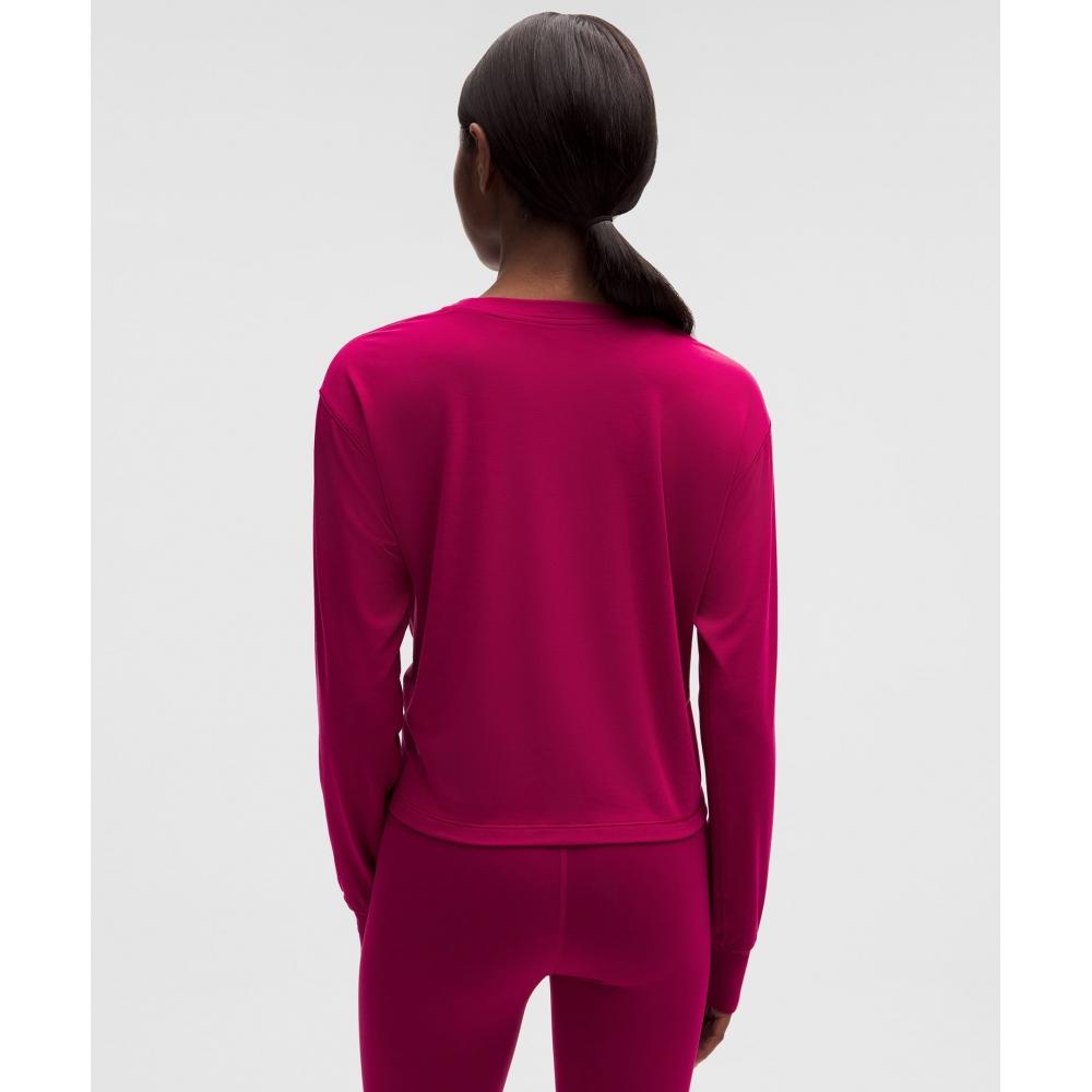 Lululemon Jersey Training Long Sleeve Shirt  Wordmark Berry Rumble