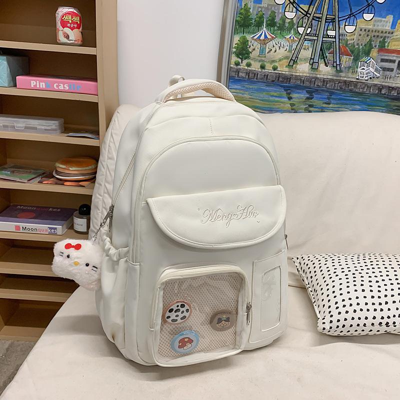 Duża pojemność plecak szkolny damski uczniowie gimnazjum japoński uroczy przezroczysty torba na ból styl ins lekki plecak dla licealisty trend