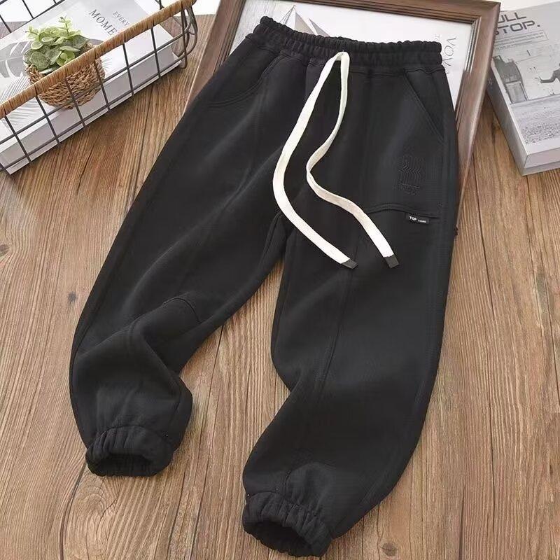 Boys' Spring and Summer Autumn Pants Children and Teens Pants Thin Children's Sports Straight Pants Trendy Three-Bar Pants Trendy