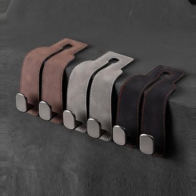 1PU Car Seat Back Cover with Hidden Metal Hook, Faux Leather