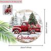 Hölzliches Weihnachtsschild mit klassischem rotem Pickup-Truck-Muster, warmes winterliches Weihnachtsornament zur Dekoration für Haustür/Wand, ideale Weihnachtsdekoration