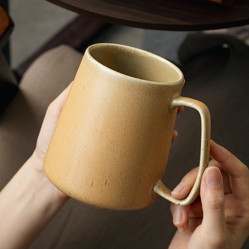 Reducing Flame Brewed Tea Rib Sesame Glaze Ceramic Office Coffee Cup Large Breakfast Cup Export