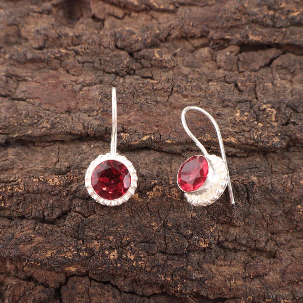 Rosa Rubellit Edelstein Ohrringe Schmuck, Handgefertigte Wunderschöne Silberohrringe, 925 Sterling Silber Schmuck Für Hochzeitsgeschenk