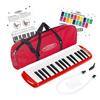 Melodica 32 Keys - Classic Cantabile Fml-32 Rd - Pianicas (melodica) - with Case, Mouthpiece, and Colored Stickers - Red