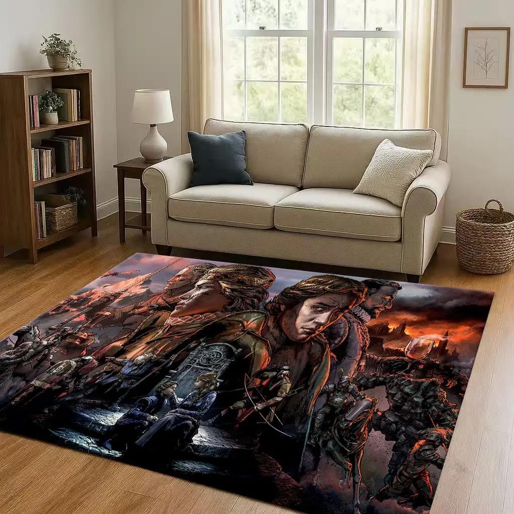 HD The W-Witcher Game Geralt Gamer Cartoon Living Room Non-Slip Area Rug Carpet For Bedroom Playroom Sofa,Home Doormat Kid Gift