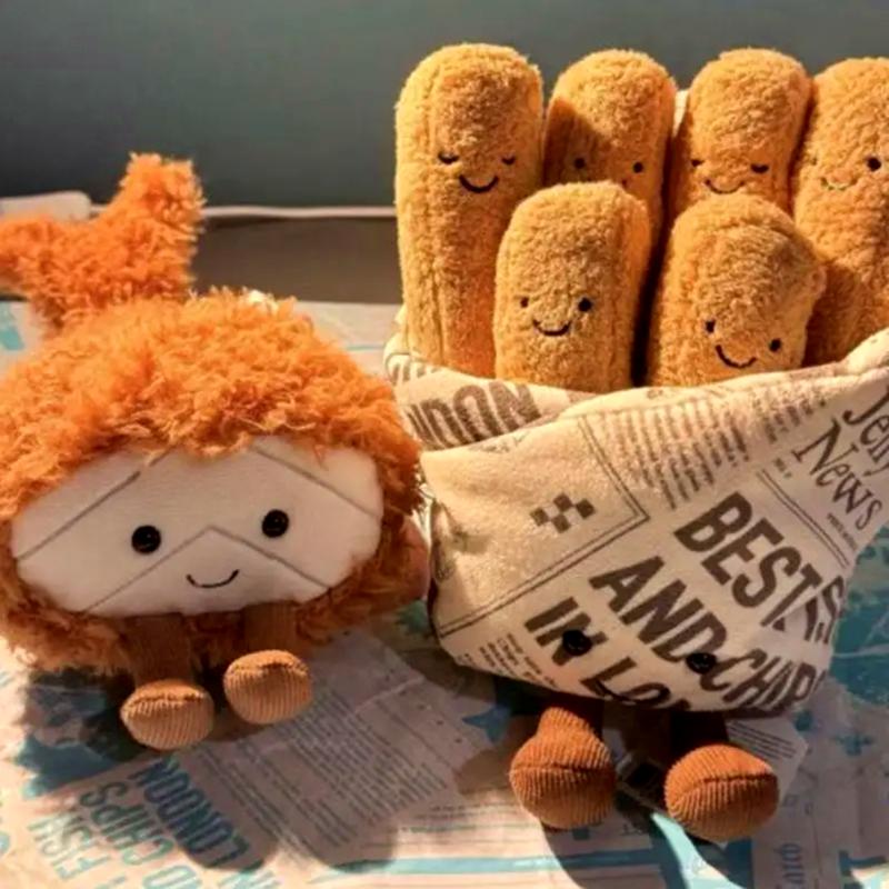 Nieuwe verpakte frietjes figuur simulatie gevuld pluche speelgoed cartoon anime schattig kinder verjaardagscadeau leuke pop