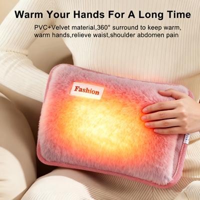 Rechargeable Hot Water Bottle Cute Explosion-Proof Plug Charging Electric Heating Water Bag Reusable Hand Warmer Winter Supplies