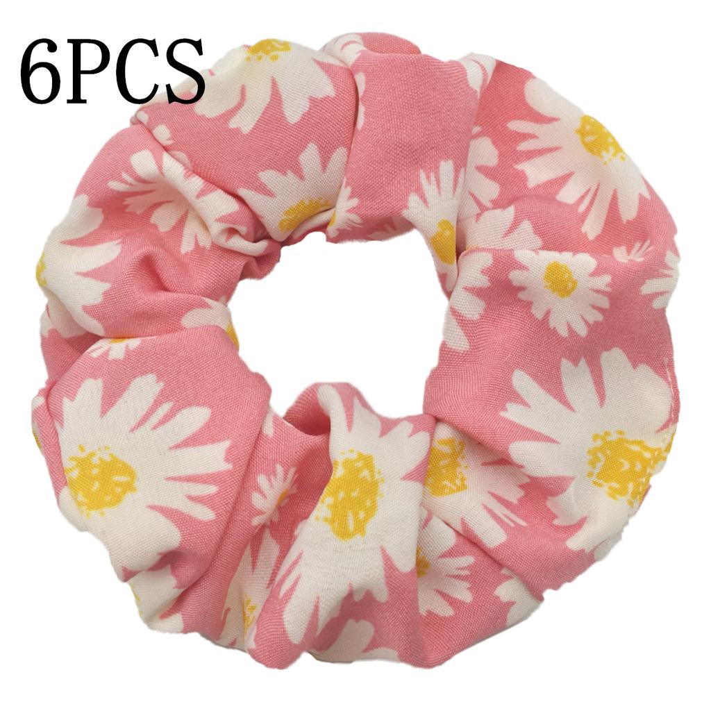 6 Stück/Los Haargummis Elastisches Band Damen Halter Gummiband Zubehör Chiffon Sonnenblume Gänseblümchen Blume Niedliche Kopfbedeckung