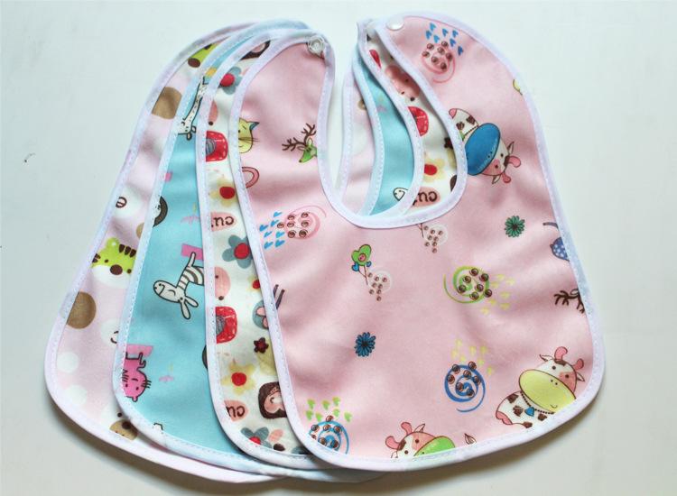 Baby Cartoon Snap Waterproof Bib Super Soft Baby Bib born Crystal Velvet Saliva Towel