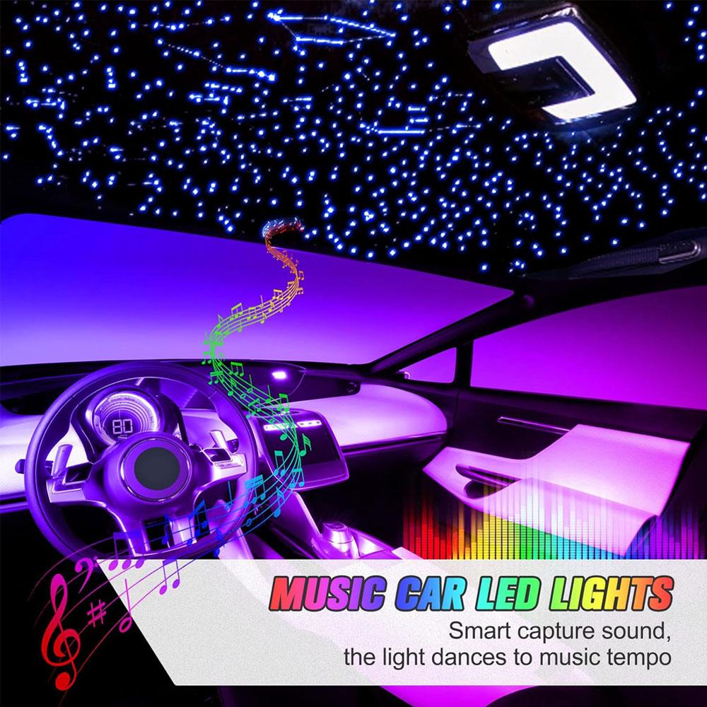 32W RGBW Double Head Car Starry Sky Music Control Car Roof Star Fiber Optic Star Ceiling kit RGBW Smart APP Fiber Optic Light
