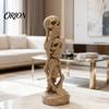 3D Printed Stacking Skull Figurine Figurine, Gothic No Speak Hear See Sculpture Statue, Halloween Party Horror Decoration for Home Office