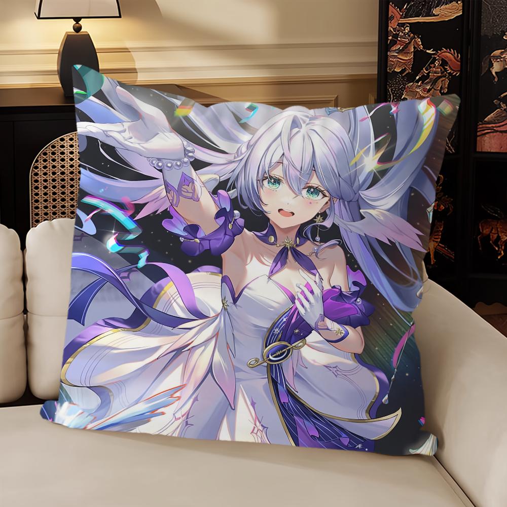 Game Honkai Star Rail Robin Pillow Case Sofa Living Room Bedroom Headboard Backrest Cushion Square Cushion Nap Time