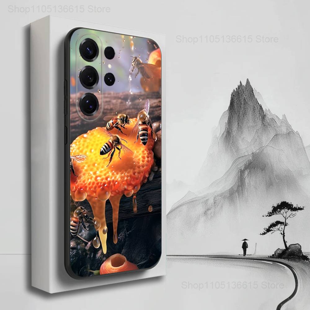 

Animals Honey Bee Cute Phone Case For Samsung S22,S21,S20,S10,S9,S25,S24,S23,Ultra,FE,Plus,Lite,Soft Silicone Black SamsungS23plus5G