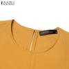 ZANZEA Women Muslim Casual O-neck Loose Long Sleeve Dress
