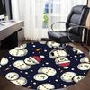 1PC Snowmen Winter Office Round Area Rug, Mat Suitable For Office, Under Office Chairs Bedroom Living Room Home Decor, Room Deco