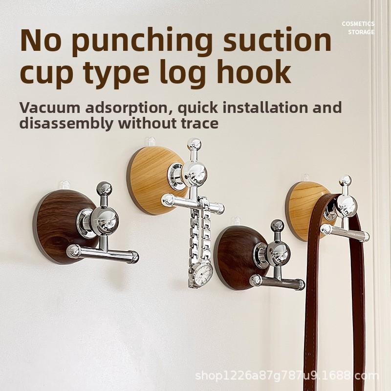 Holzmaserung Saugnapfhaken Stark, ohne Bohren, hochbelastbar für Eingangsbereich und Badezimmer