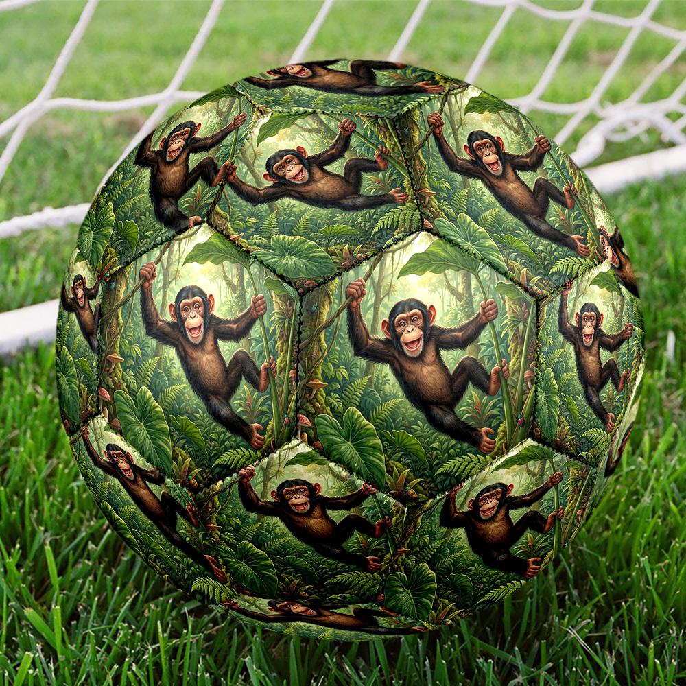 1pc Chimpanzee Jungle Durable Size 5 Soccer Ball Professional Match Training Football Indoor &Outdoor Sports Ball p60198