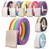 120cm Metel Buckle Belt Colorful Waistband Fashion Canvas Belt  Unisex