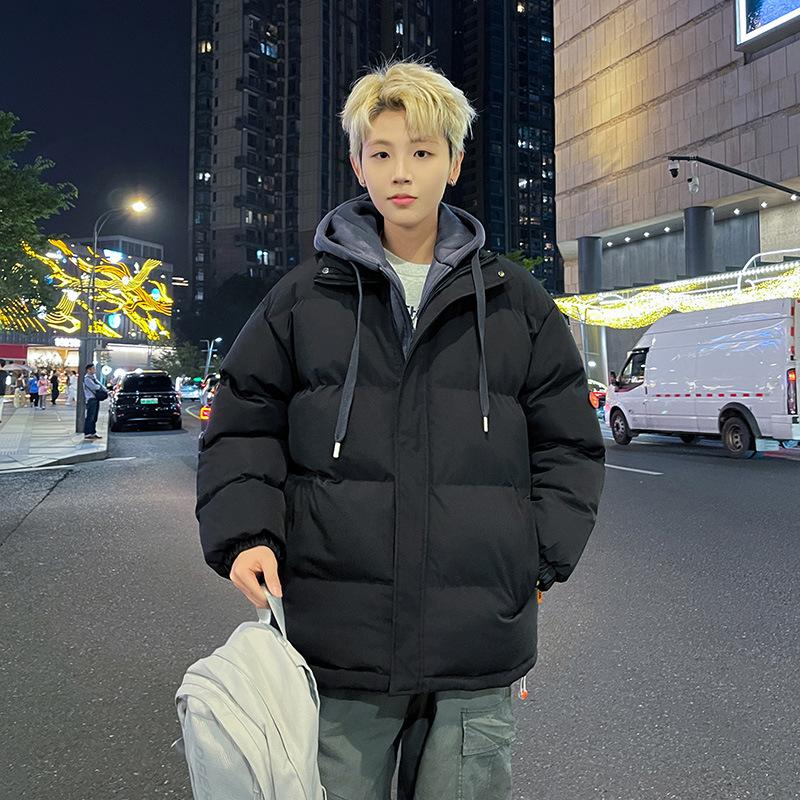 Padded-on Men's Winter Thickened Contrasting Color Bread Clothes Women's Jackets Student Tide Loose Couple Padded Jackets