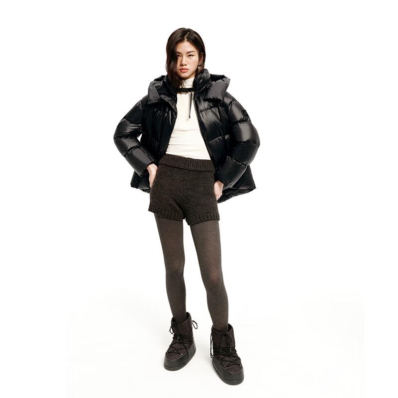 Ailaiyi Star Ring Women's Hooded Short Goose Down Jacket