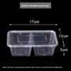 2 Compartment Disposable Food Container with Lid Transparent Plastic Lunch Box Takeaway Meal Box