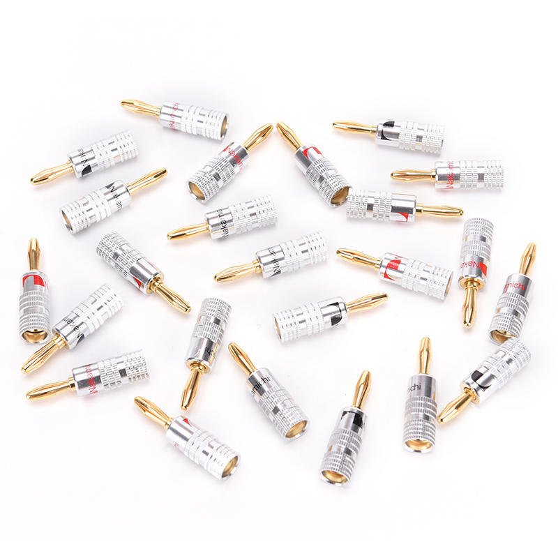 New 14 PCS Speaker Cable Connectors Audio Banana Plugs Adapter 24K