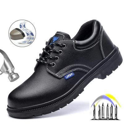 Fashion Men Work Safety Shoes Anti Smashing Waterproof Genuine Leather Welding Shoes Indestructible Nail Proof Boot