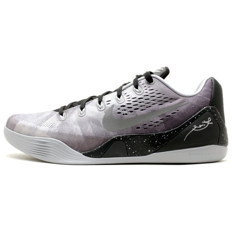 Nike Kobe 9 EM Low Metallic Silver Slip Resistant Lightweight Non slip Lightweight Low top Basketball Shoes Men's 652908-001