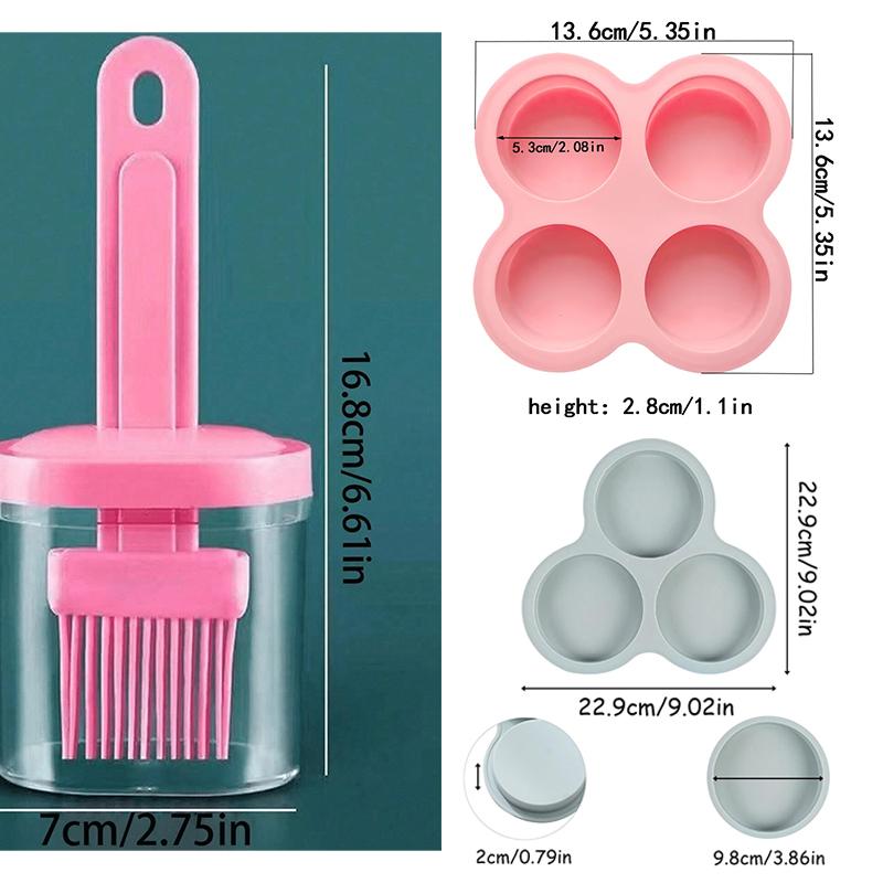 Wiederverwendbare Silikon-Heißluftfritteusen-Eierform 3/4 Kammern Antihaft-Muffin-Formen Backen Runde Formformen Antihaft-Muffin-Hamburger-Pfanne