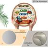 2D Flat - 1pc Round Aluminum Hanging Sign, Vintage Plaque About "Accept Cash Credit Debit Cards Payment", "Store Checkout POS Decoration" Themed