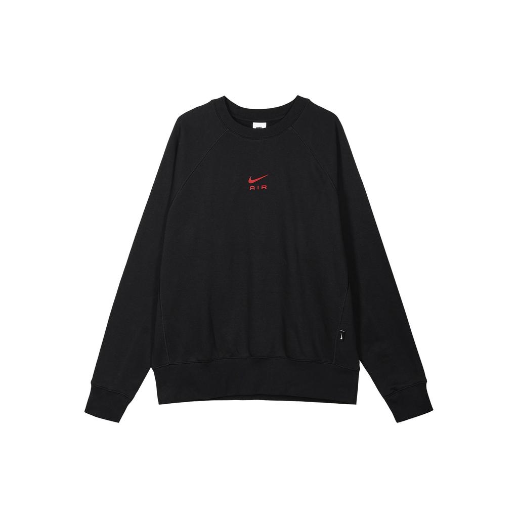 Nike Air Logo Crew Neck Casual Long Sleeve Fleece Sweatshirt Men Tops Black FB7204-010