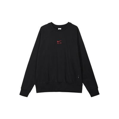 Air Logo Crew Neck Casual Long Sleeve Fleece Sweatshirt Men Tops Black FB7204-010