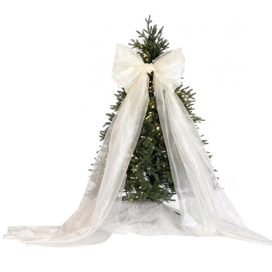 Yousheng Schleifenanhänger Lange Schleppe Extra Große Schleifenschmuck Flexible Tüllschleife Hochzeit Weihnachtsfeier Autofenster Rasendekor