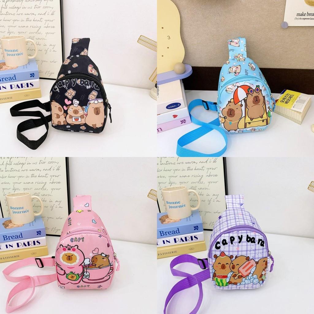 Printed Capybara Shoulder Crossbody Chest Bag Children Cartoon Leisure Outdoor