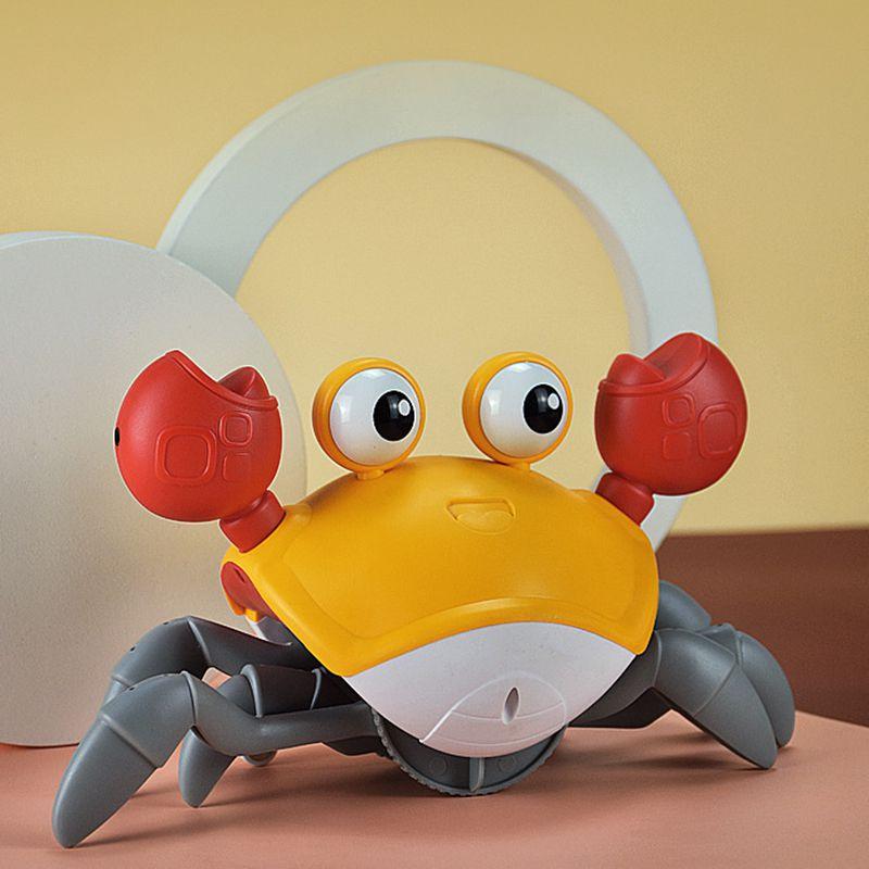 Brinquedo Interativo de Caranguejo Rastejante Para Crianças Com Luz LED e Funções de Desvio de Obstáculos