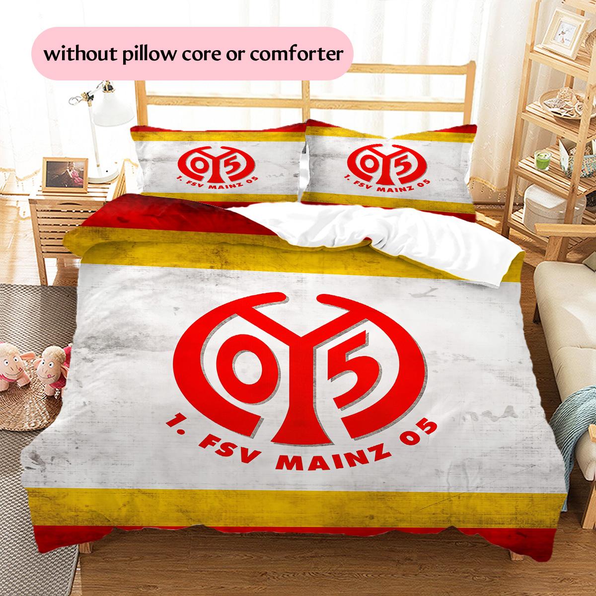 No.1 Football and Sports Club  Pattern Bedding Quilt Set  Home Decoration  Gift (1 * duvet cover + 2 * pillowcase  without core) 135x200cm