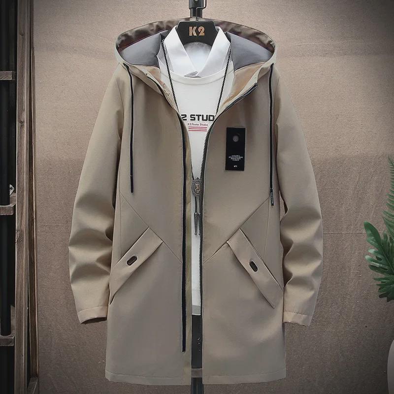 Spring & Autumn Youth Hooded Business Casual Men's Windbreaker Jacket