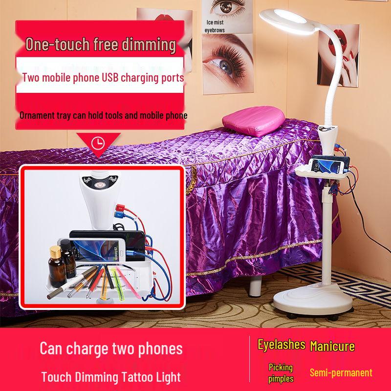 Eyelash LED Beauty Salon Shadowless Floor Lamp for Microblading, Manicure, Eyebrow Tattoo