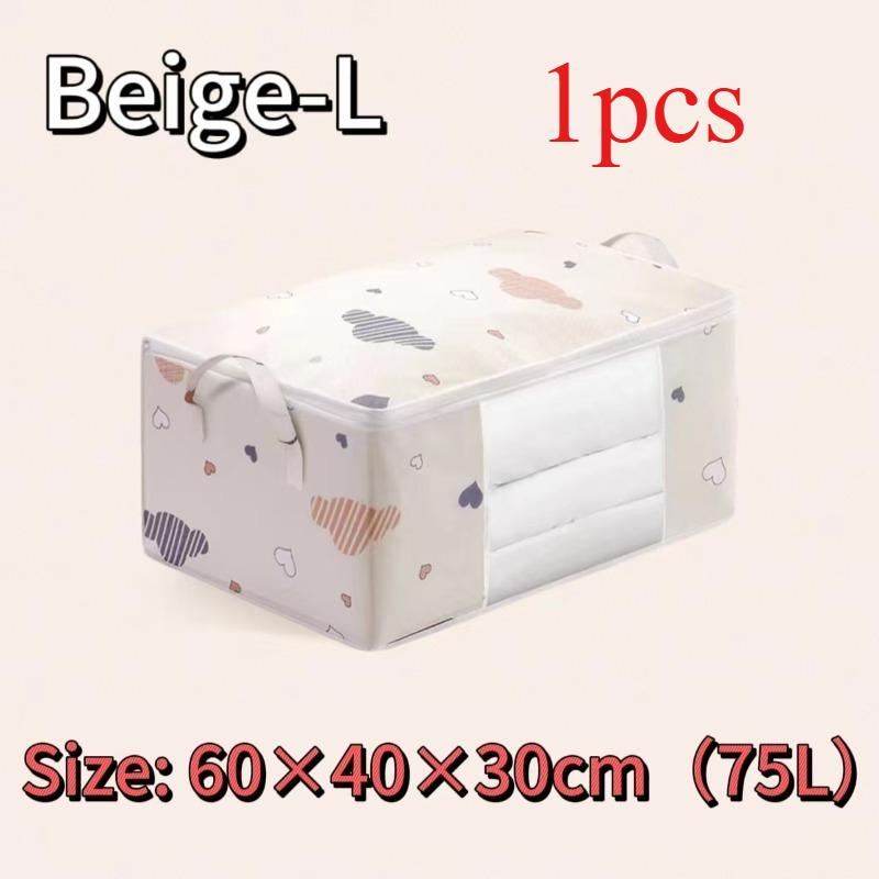 Large Capacity Non-Woven Fabric Moving Storage Bag with Handles Cloud Cotton Quilt Organizer Horizontal Style for Home Use