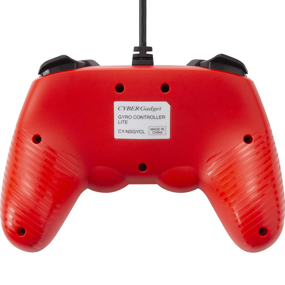 CYBER Gyro Controller Light Wired Type (for Switch) with Rapid Fire Button (Red) - Switch