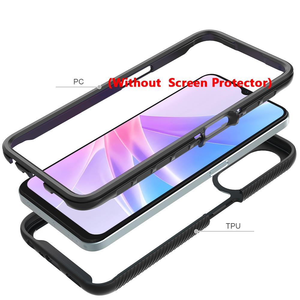 2 in 1 Hybrid Armor Shockproof Phone Case For OPPO A78 5G CPH2483 CPH2495 TPU Plastic Frame Transparent Acrylic Cover Fundas